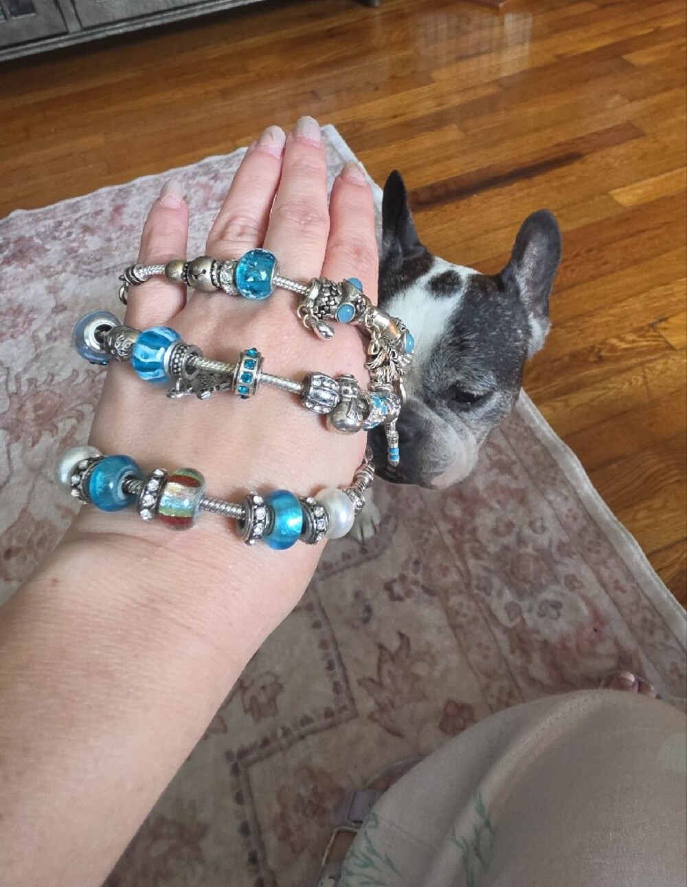 Murano Glass Striped Lantern Style Slider Charm Bracelet Collection - Picture 5 of 14